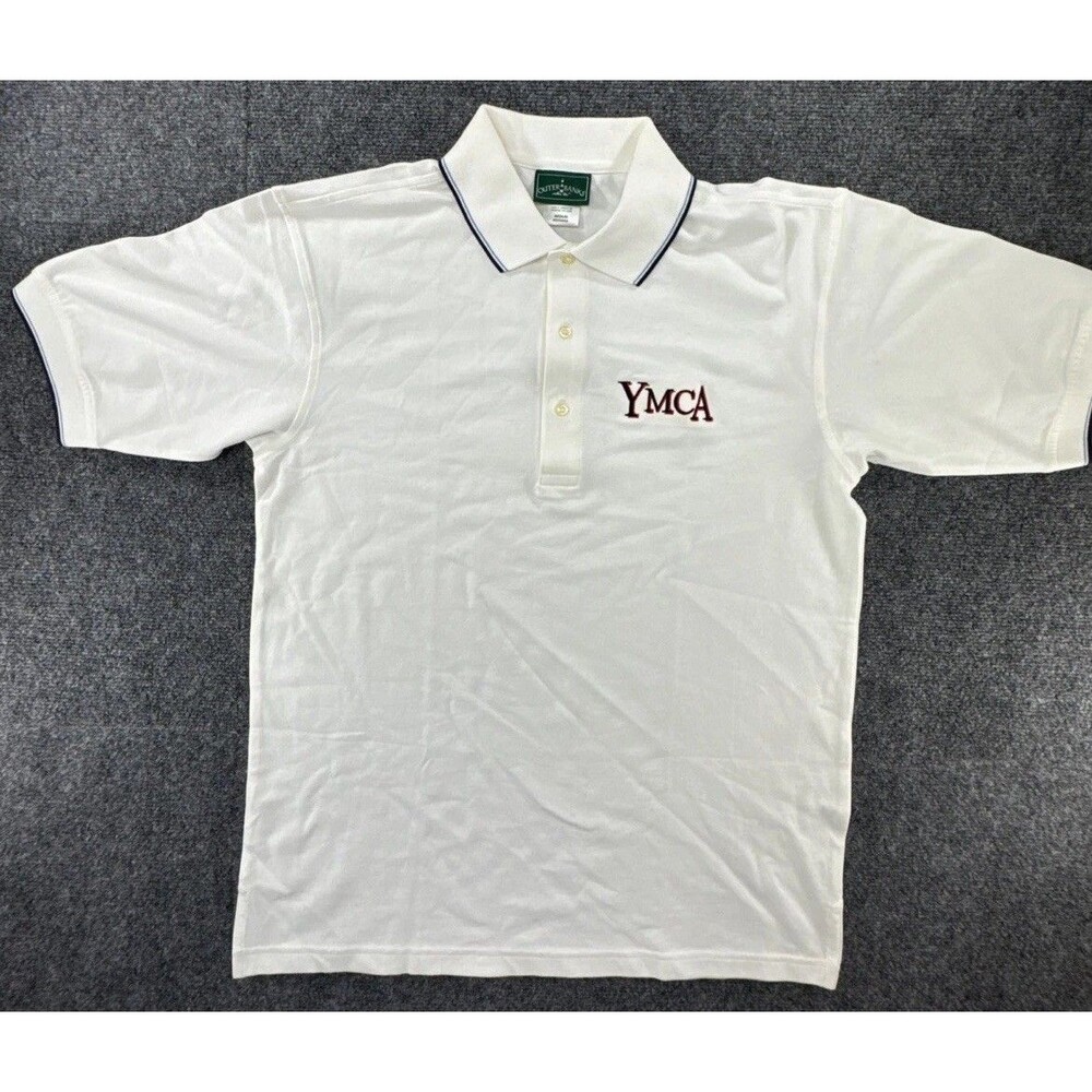 Outer Banks YMCA Polo Shirt Men’s Medium White Performance Golf Casual Uniform